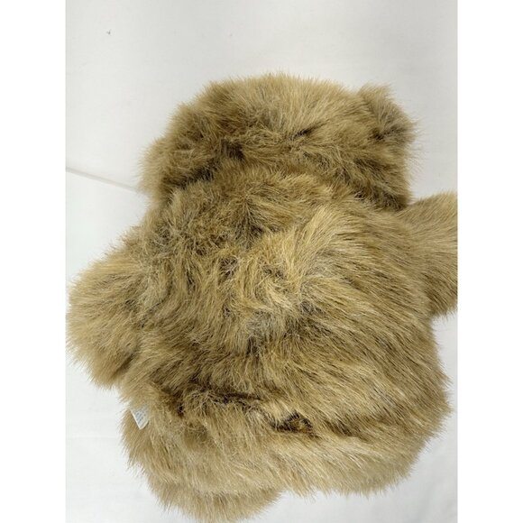 Vintage Justen 16" Plush Fuzzy Brown Teddy Bear With Red Bow Stuffed Animal - Picture 10 of 13